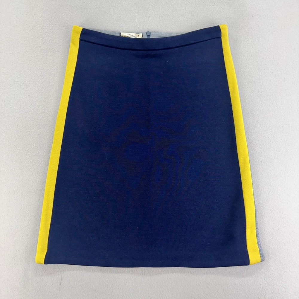 Marni Wool Pencil Skirt Womens 38 Blue Gray Striped Luxury Career Long Portugal